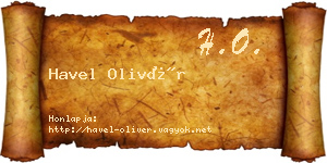Havel Olivér névjegykártya